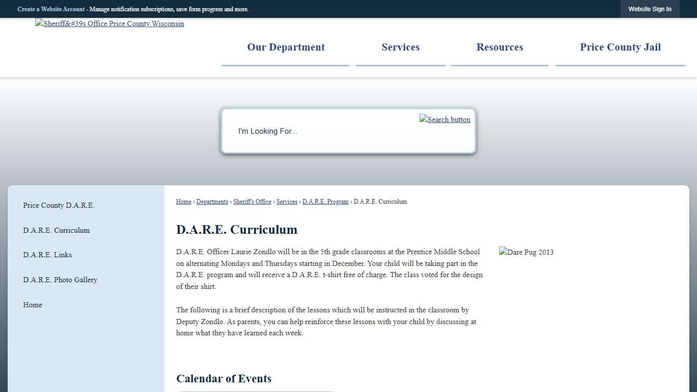 D.A.R.E. Curriculum Price County, WI - Official Website