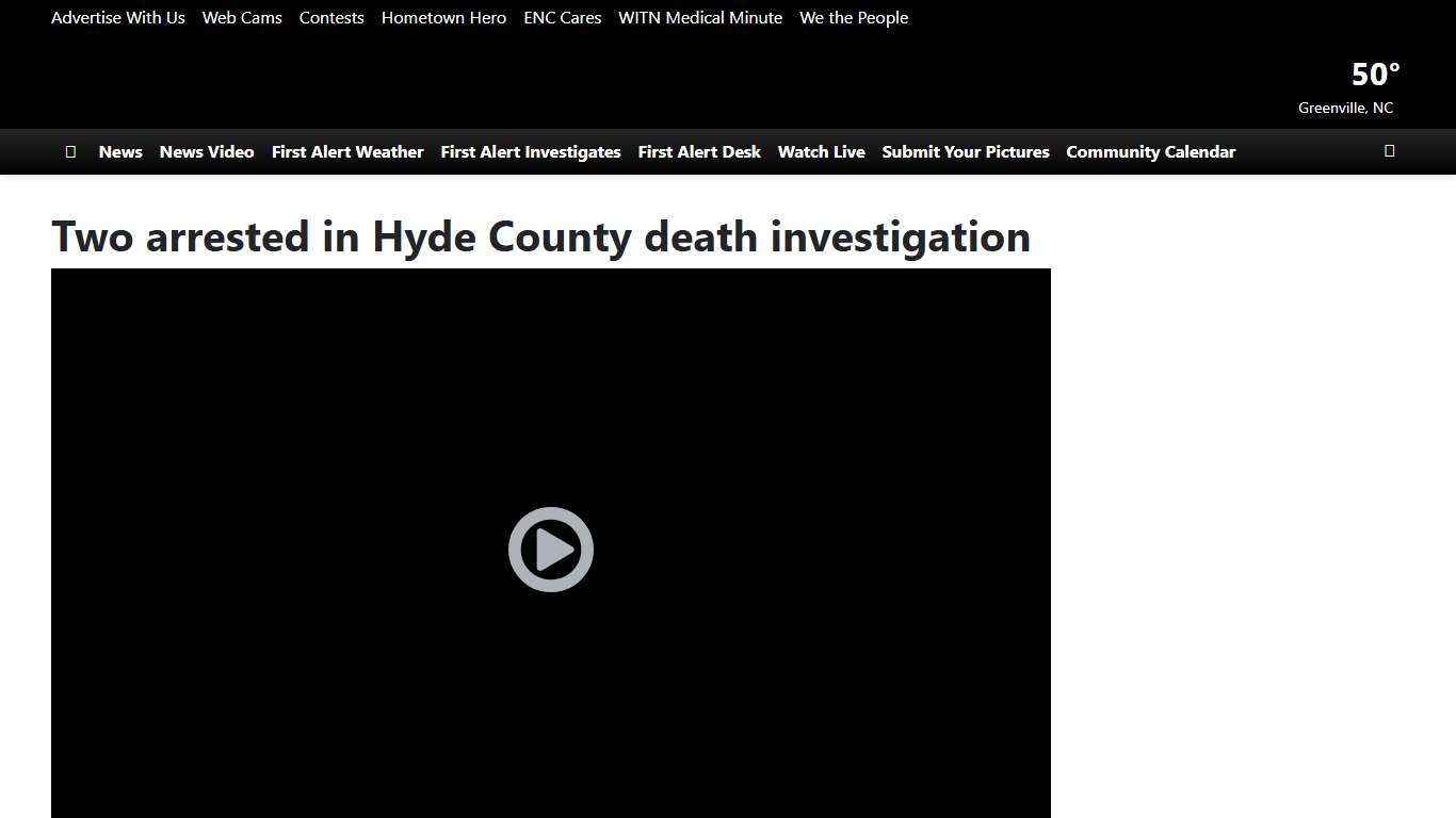Two arrested in Hyde County death investigation